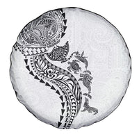 Hawaiian Kakau Tribal Sea Animals Tattoos Spare Tire Cover White Color LT03 - Polynesian Pride
