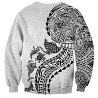 Hawaiian Kakau Tribal Sea Animals Tattoos Sweatshirt White Color LT03 - Polynesian Pride