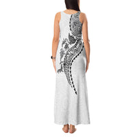 Hawaiian Kakau Tribal Sea Animals Tattoos Tank Maxi Dress White Color LT03 - Polynesian Pride