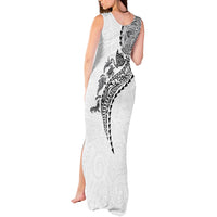 Hawaiian Kakau Tribal Sea Animals Tattoos Tank Maxi Dress White Color LT03 - Polynesian Pride