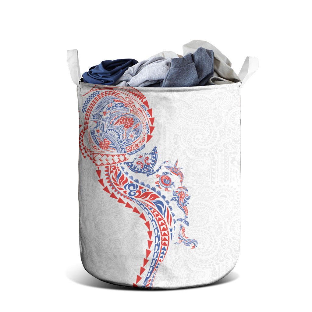 Hawaiian Kakau Tribal Sea Animals Tattoos Laundry Basket Hawaii Flag Color Inspired LT03 - Polynesian Pride