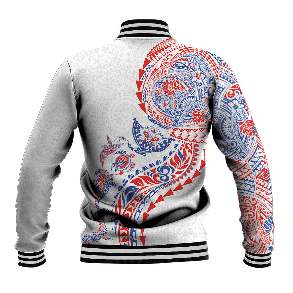 Hawaiian Kakau Tribal Sea Animals Tattoos Baseball Jacket Hawaii Flag Color Inspired