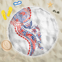Hawaiian Kakau Tribal Sea Animals Tattoos Beach Blanket Hawaii Flag Color Inspired LT03 One Size 150cm Multicolor - Polynesian Pride