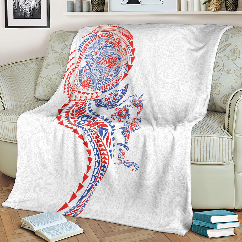Hawaiian Kakau Tribal Sea Animals Tattoos Blanket Hawaii Flag Color Inspired