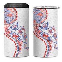 Hawaiian Kakau Tribal Sea Animals Tattoos 4 in 1 Can Cooler Tumbler Hawaii Flag Color Inspired LT03 One Size: 16 oz Multicolor - Polynesian Pride