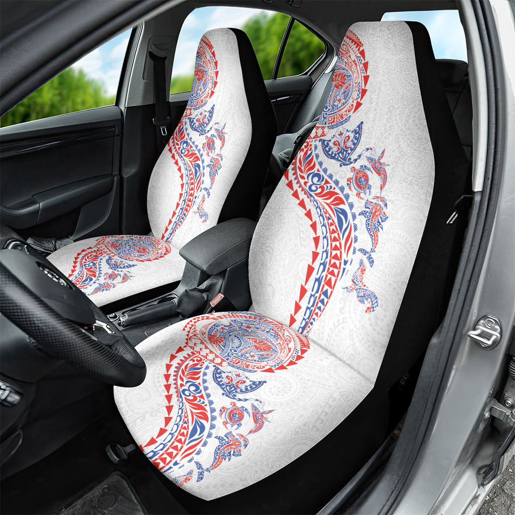 Hawaiian Kakau Tribal Sea Animals Tattoos Car Seat Cover Hawaii Flag Color Inspired LT03 - Polynesian Pride