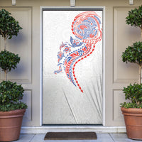Hawaiian Kakau Tribal Sea Animals Tattoos Door Cover Hawaii Flag Color Inspired LT03 Multicolor - Polynesian Pride