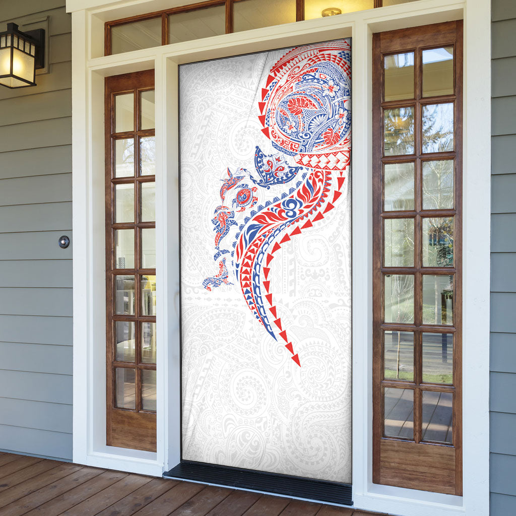 Hawaiian Kakau Tribal Sea Animals Tattoos Door Cover Hawaii Flag Color Inspired LT03 - Polynesian Pride