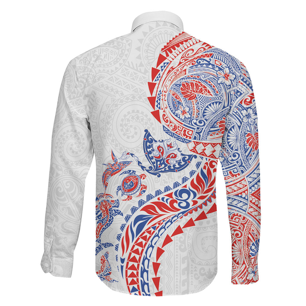 Hawaiian Kakau Tribal Sea Animals Tattoos Family Matching Tank Maxi Dress and Hawaiian Shirt Hawaii Flag Color Inspired LT03 - Polynesian Pride