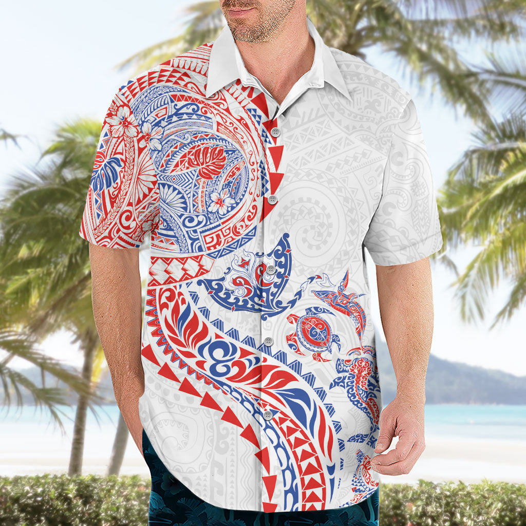 Hawaiian Kakau Tribal Sea Animals Tattoos Hawaiian Shirt Hawaii Flag Color Inspired LT03 - Polynesian Pride