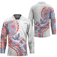 Hawaiian Kakau Tribal Sea Animals Tattoos Hockey Jersey Hawaii Flag Color Inspired LT03 - Polynesian Pride