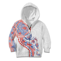 Hawaiian Kakau Tribal Sea Animals Tattoos Kid Hoodie Hawaii Flag Color Inspired LT03 Zip Hoodie Multicolor - Polynesian Pride