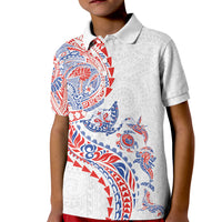 Hawaiian Kakau Tribal Sea Animals Tattoos Kid Polo Shirt Hawaii Flag Color Inspired LT03 Kid Multicolor - Polynesian Pride