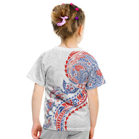 Hawaiian Kakau Tribal Sea Animals Tattoos Kid T Shirt Hawaii Flag Color Inspired LT03 - Polynesian Pride
