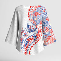 Hawaiian Kakau Tribal Sea Animals Tattoos Kimono Sleeve Blouse Hawaii Flag Color Inspired LT03 - Polynesian Pride