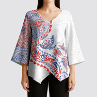 Hawaiian Kakau Tribal Sea Animals Tattoos Kimono Sleeve Blouse Hawaii Flag Color Inspired LT03 - Polynesian Pride