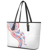 Hawaiian Kakau Tribal Sea Animals Tattoos Leather Tote Bag Hawaii Flag Color Inspired LT03 - Polynesian Pride