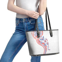 Hawaiian Kakau Tribal Sea Animals Tattoos Leather Tote Bag Hawaii Flag Color Inspired LT03 - Polynesian Pride