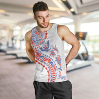 Hawaiian Kakau Tribal Sea Animals Tattoos Men Tank Top Hawaii Flag Color Inspired LT03 Multicolor - Polynesian Pride