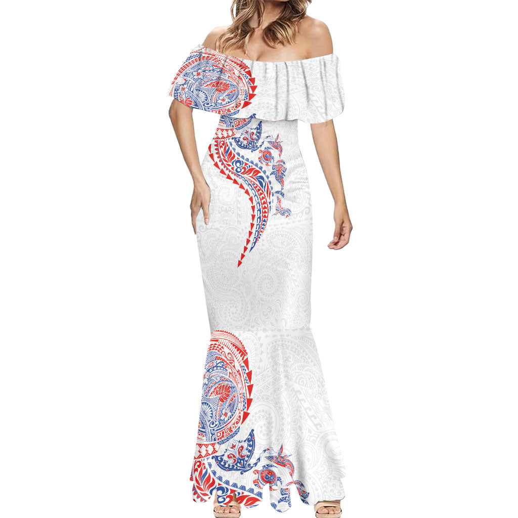 Hawaiian Kakau Tribal Sea Animals Tattoos Mermaid Dress Hawaii Flag Color Inspired LT03 - Polynesian Pride