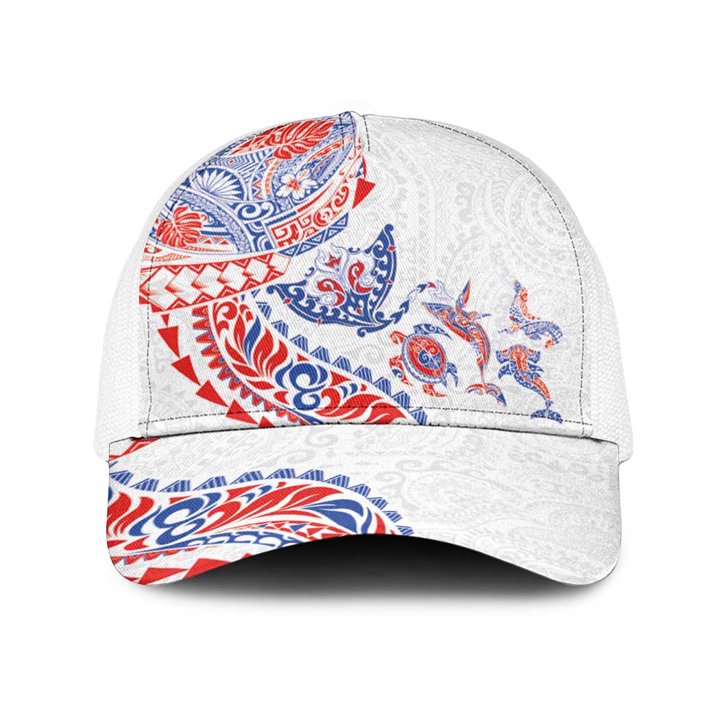 Hawaiian Kakau Tribal Sea Animals Tattoos Mesh Trucker Cap Hawaii Flag Color Inspired