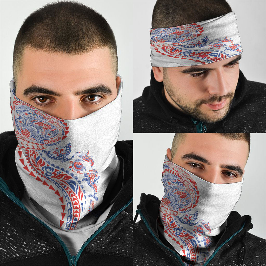 Hawaiian Kakau Tribal Sea Animals Tattoos Neck Gaiter Hawaii Flag Color Inspired LT03 - Polynesian Pride