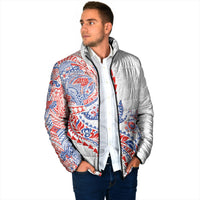 Hawaiian Kakau Tribal Sea Animals Tattoos Padded Jacket Hawaii Flag Color Inspired LT03 - Polynesian Pride