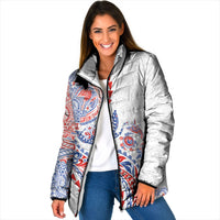 Hawaiian Kakau Tribal Sea Animals Tattoos Padded Jacket Hawaii Flag Color Inspired LT03 Women Multicolor - Polynesian Pride