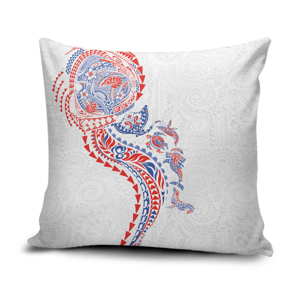 Hawaiian Kakau Tribal Sea Animals Tattoos Pillow Cover Hawaii Flag Color Inspired LT03 Multicolor - Polynesian Pride