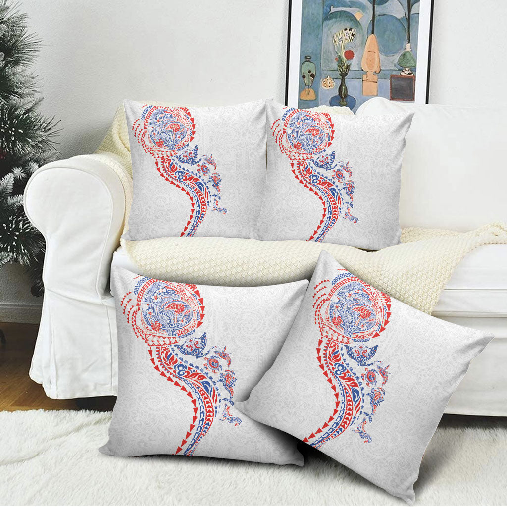 Hawaiian Kakau Tribal Sea Animals Tattoos Pillow Cover Hawaii Flag Color Inspired LT03 - Polynesian Pride