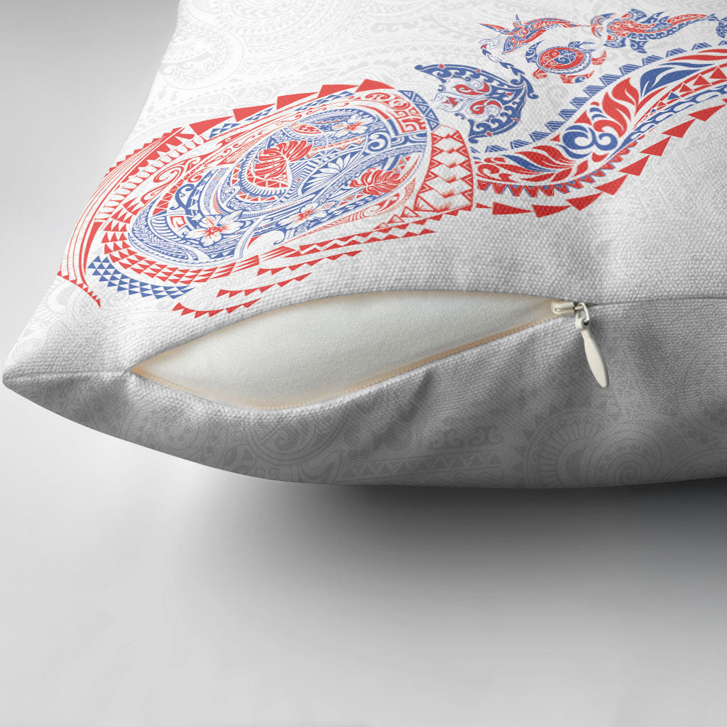 Hawaiian Kakau Tribal Sea Animals Tattoos Pillow Cover Hawaii Flag Color Inspired LT03 - Polynesian Pride