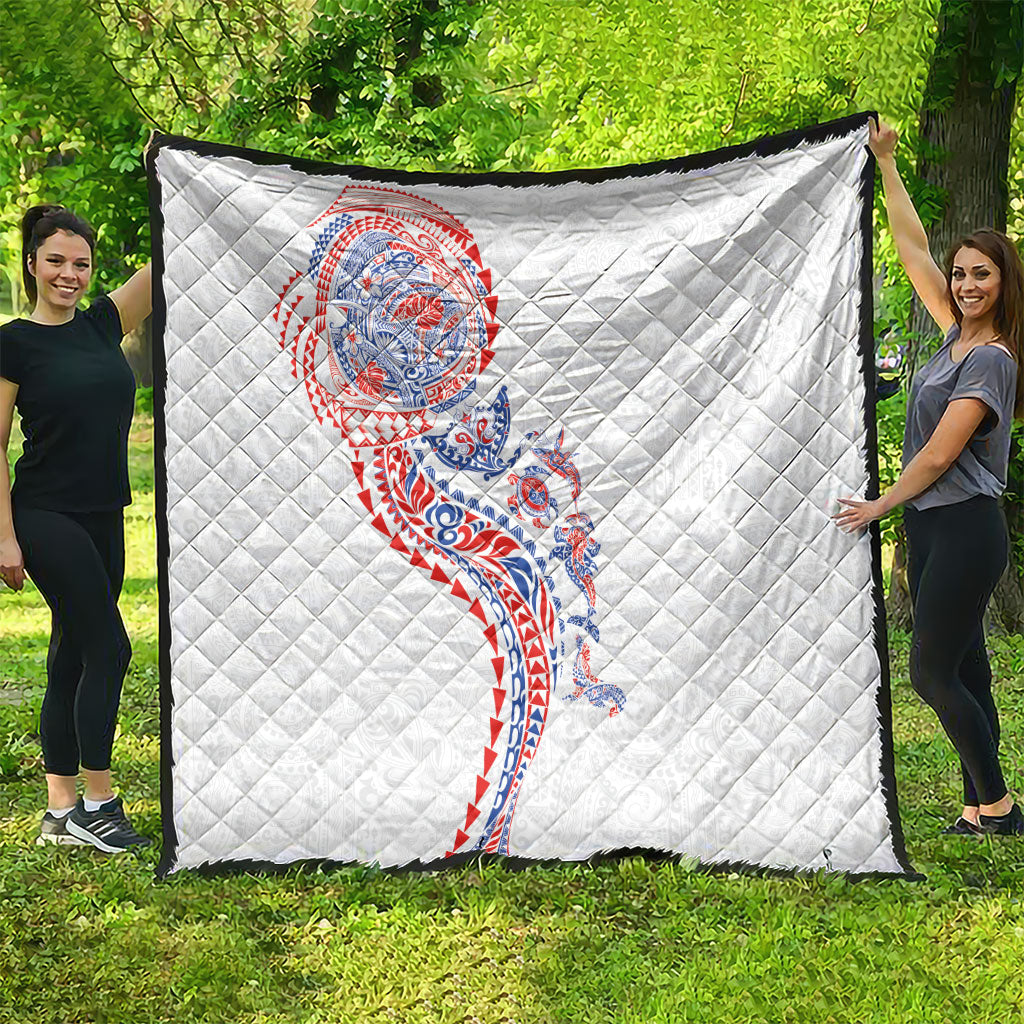 Hawaiian Kakau Tribal Sea Animals Tattoos Quilt Hawaii Flag Color Inspired LT03 - Polynesian Pride