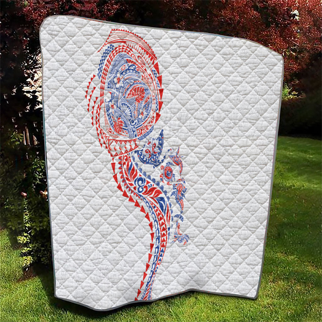 Hawaiian Kakau Tribal Sea Animals Tattoos Quilt Hawaii Flag Color Inspired LT03 - Polynesian Pride