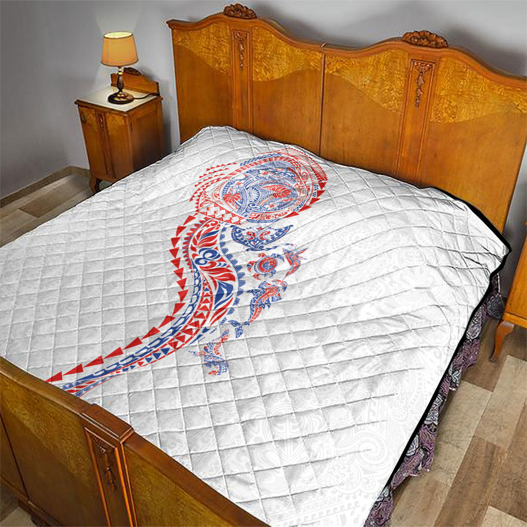 Hawaiian Kakau Tribal Sea Animals Tattoos Quilt Hawaii Flag Color Inspired LT03 - Polynesian Pride