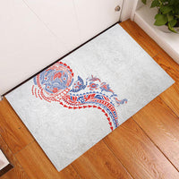 Hawaiian Kakau Tribal Sea Animals Tattoos Rubber Doormat Hawaii Flag Color Inspired LT03 - Polynesian Pride