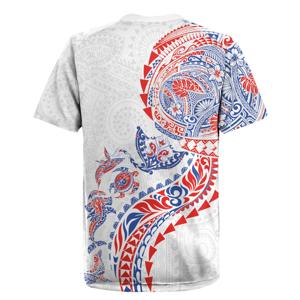 Hawaiian Kakau Tribal Sea Animals Tattoos Rugby Jersey Hawaii Flag Color Inspired LT03 - Polynesian Pride