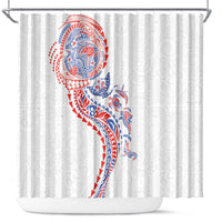 Hawaiian Kakau Tribal Sea Animals Tattoos Shower Curtain Hawaii Flag Color Inspired LT03 Multicolor - Polynesian Pride