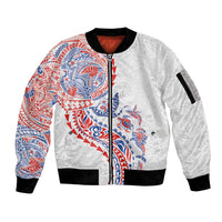 Hawaiian Kakau Tribal Sea Animals Tattoos Sleeve Zip Bomber Jacket Hawaii Flag Color Inspired LT03 Unisex Multicolor - Polynesian Pride