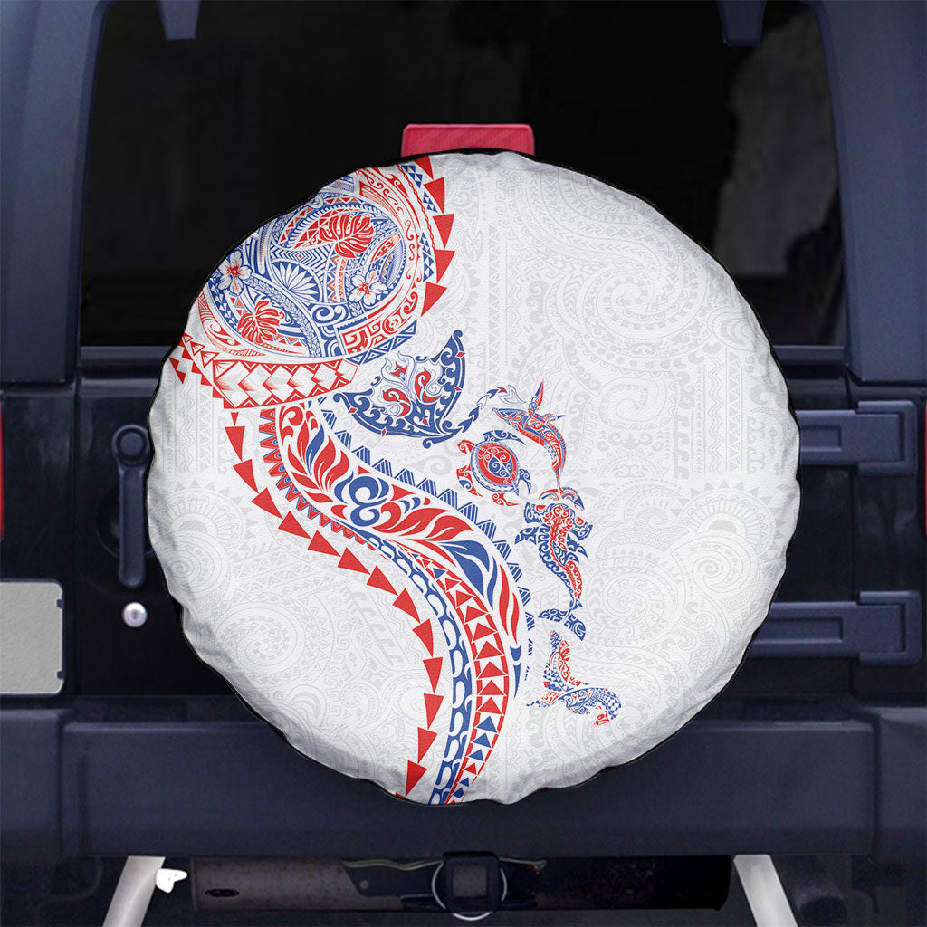 Hawaiian Kakau Tribal Sea Animals Tattoos Spare Tire Cover Hawaii Flag Color Inspired