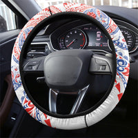 Hawaiian Kakau Tribal Sea Animals Tattoos Steering Wheel Cover Hawaii Flag Color Inspired LT03 - Polynesian Pride
