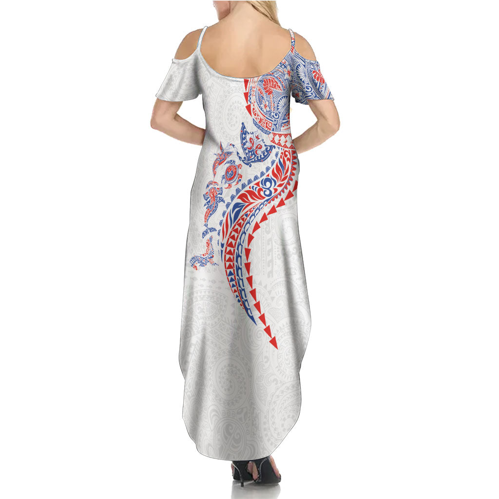 Hawaiian Kakau Tribal Sea Animals Tattoos Summer Maxi Dress Hawaii Flag Color Inspired LT03 - Polynesian Pride