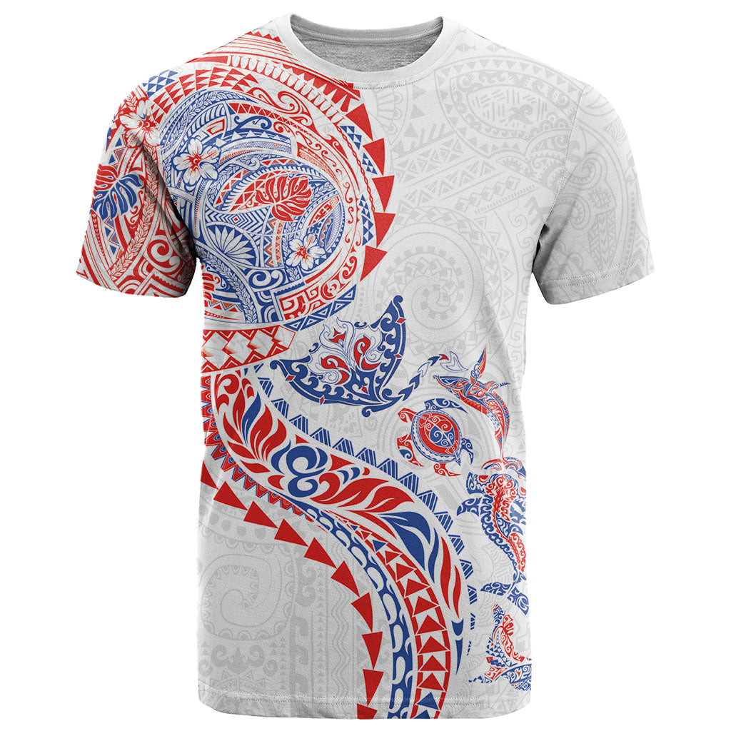 Hawaiian Kakau Tribal Sea Animals Tattoos T Shirt Hawaii Flag Color Inspired LT03 Multicolor - Polynesian Pride