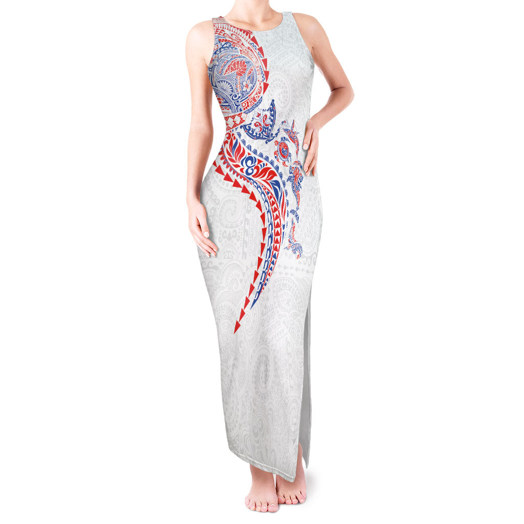 Hawaiian Kakau Tribal Sea Animals Tattoos Tank Maxi Dress Hawaii Flag Color Inspired LT03 Women Multicolor - Polynesian Pride