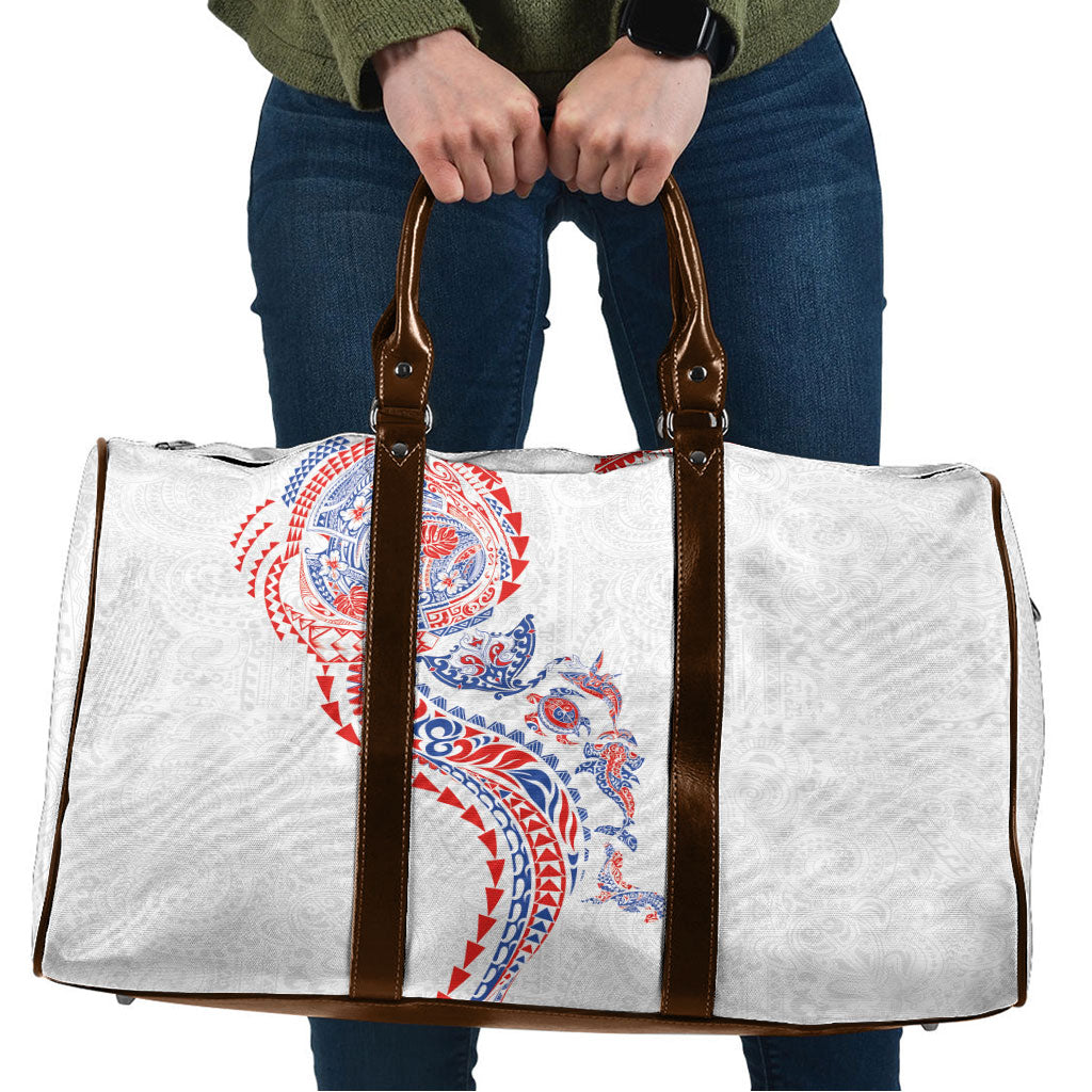 Hawaiian Kakau Tribal Sea Animals Tattoos Travel Bag Hawaii Flag Color Inspired LT03 Multicolor - Polynesian Pride