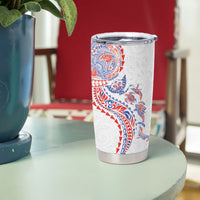 Hawaiian Kakau Tribal Sea Animals Tattoos Tumbler Cup Hawaii Flag Color Inspired LT03 - Polynesian Pride