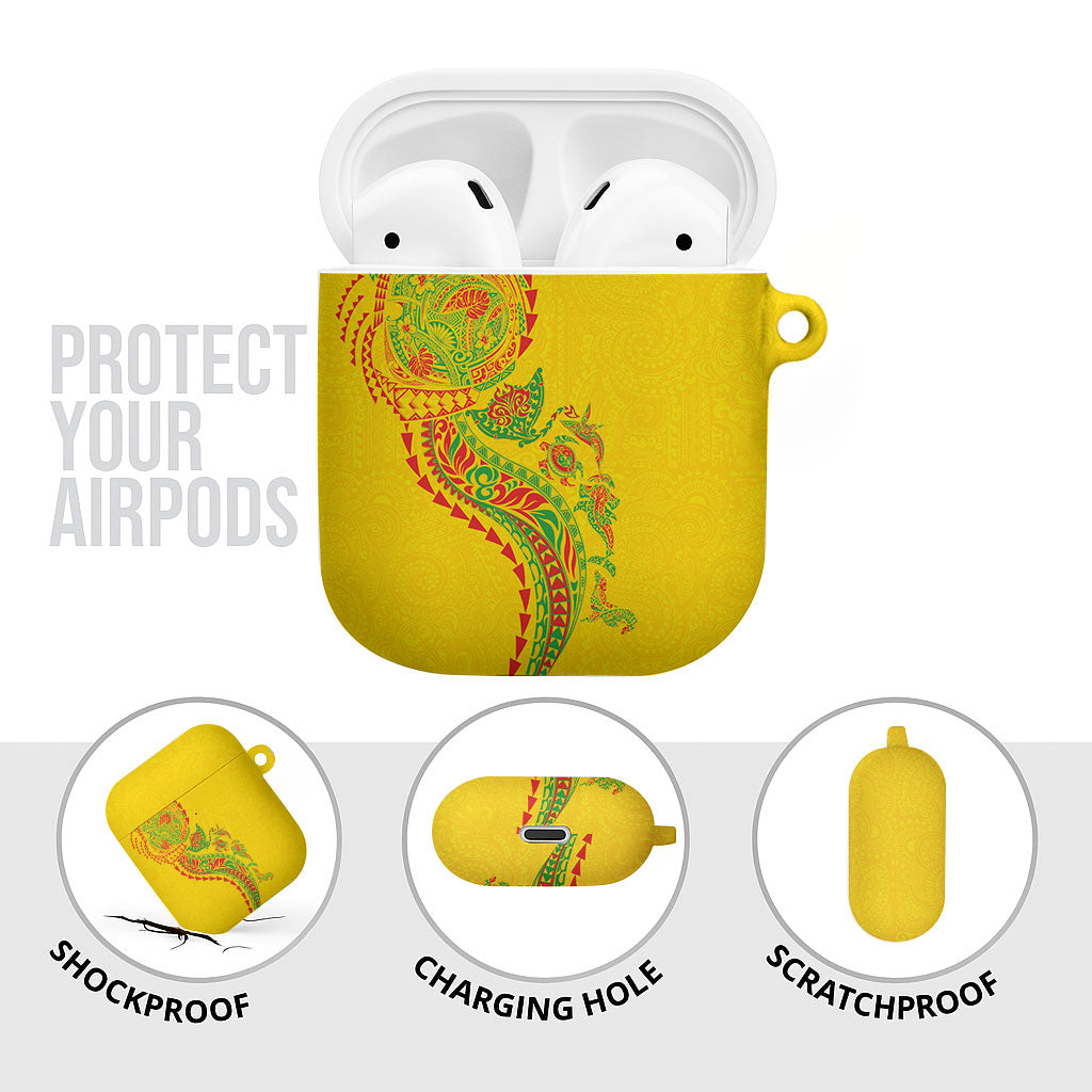 Hawaiian Kakau Tribal Sea Animals Tattoos AirPods Case Kanaka Maoli Flag Color Inspired LT03 - Polynesian Pride