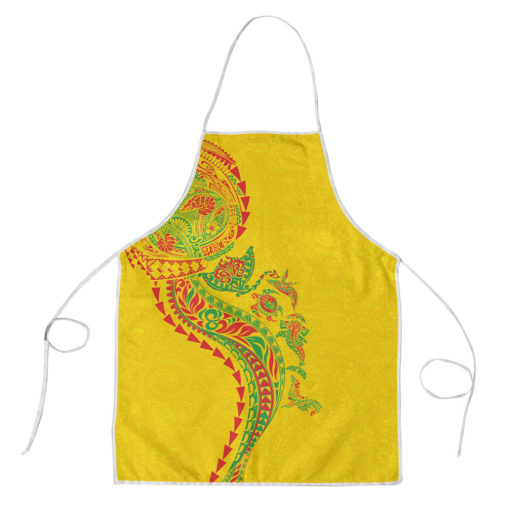 Hawaiian Kakau Tribal Sea Animals Tattoos Apron Kanaka Maoli Flag Color Inspired