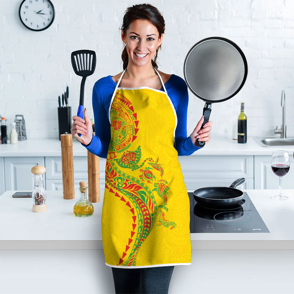Hawaiian Kakau Tribal Sea Animals Tattoos Apron Kanaka Maoli Flag Color Inspired LT03 - Polynesian Pride