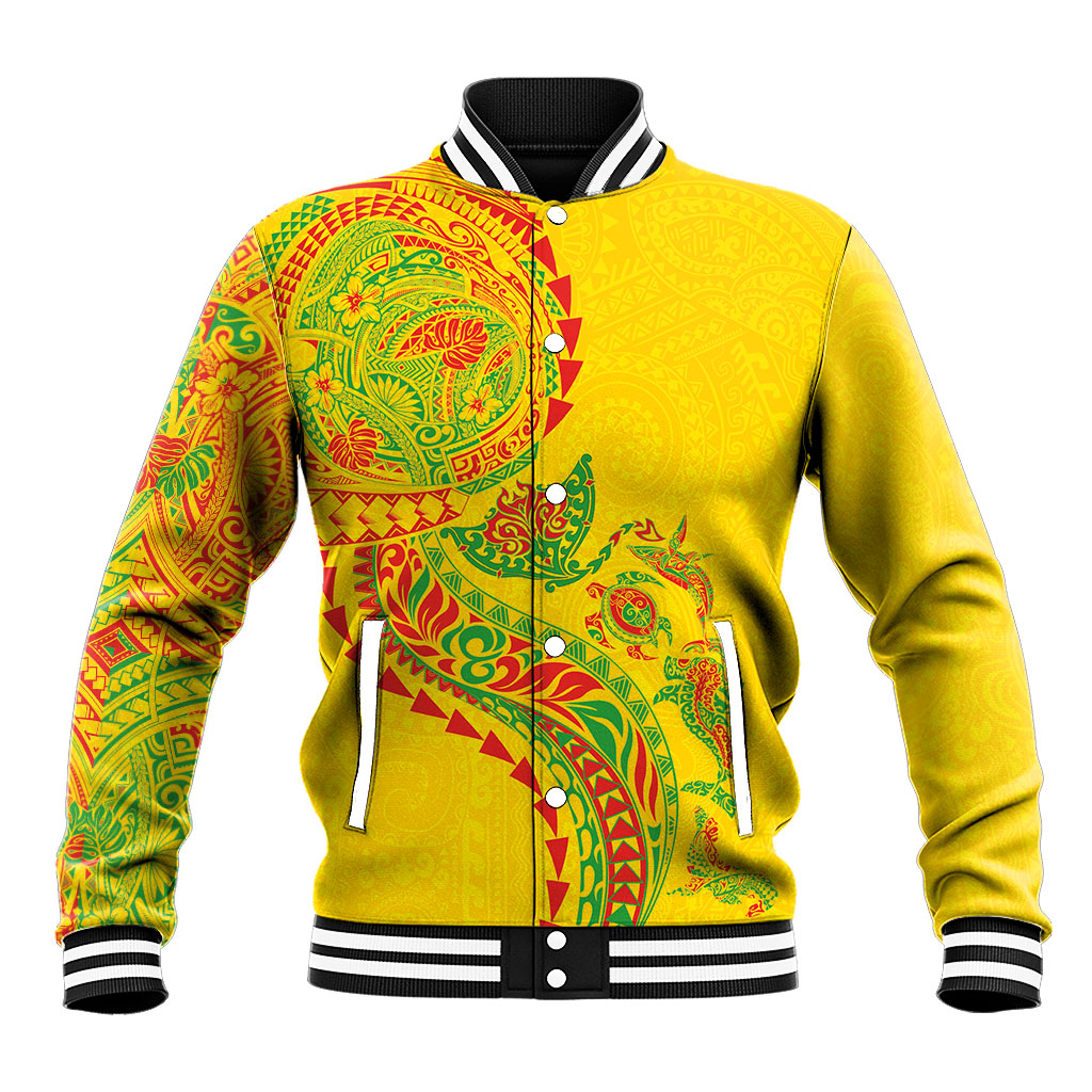 Hawaiian Kakau Tribal Sea Animals Tattoos Baseball Jacket Kanaka Maoli Flag Color Inspired