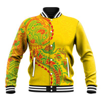 Hawaiian Kakau Tribal Sea Animals Tattoos Baseball Jacket Kanaka Maoli Flag Color Inspired LT03 Unisex Multicolor - Polynesian Pride